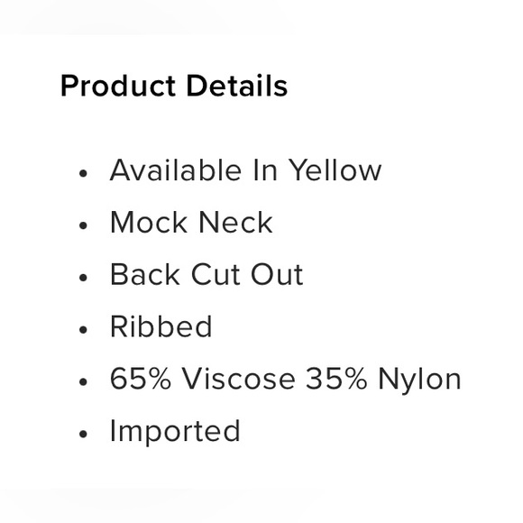 FN Ribbed Top - Yellow - Picture 12 of 12